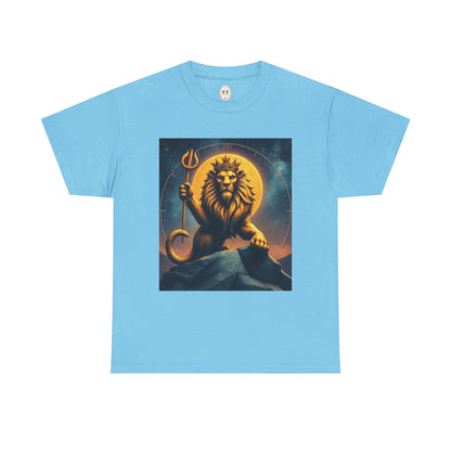 Unisex Heavy Cotton T-Shirt, King of Lions v2, Leo Zodiac Design