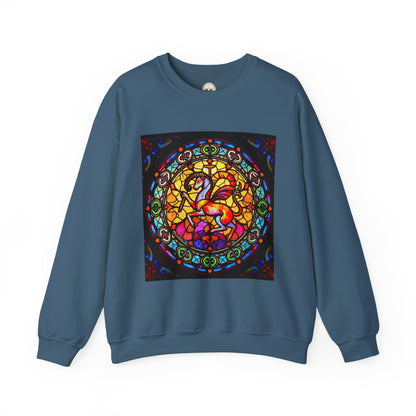 Unisex Heavy Blend™ Crewneck Sweatshirt, Glass 1, Aries Zodiac Design