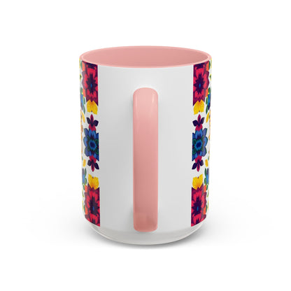 Accent Coffee Mug, Gemini, Zodiac, Flower Pattern, (11, 15oz)