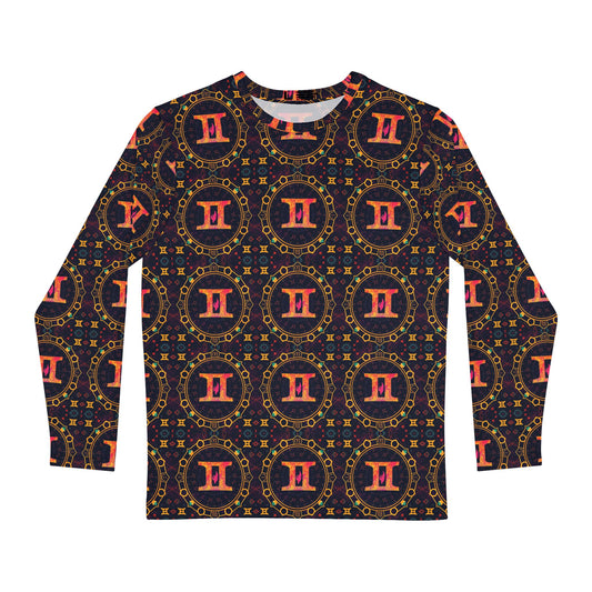 Men's Long Sleeve Shirt, (AOP), Gemini, Zodiac, Pattern