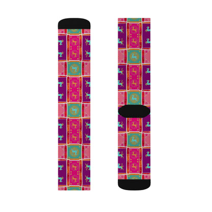 Sublimation Socks, Capricorn, Zodiac v2, Shapes Pattern