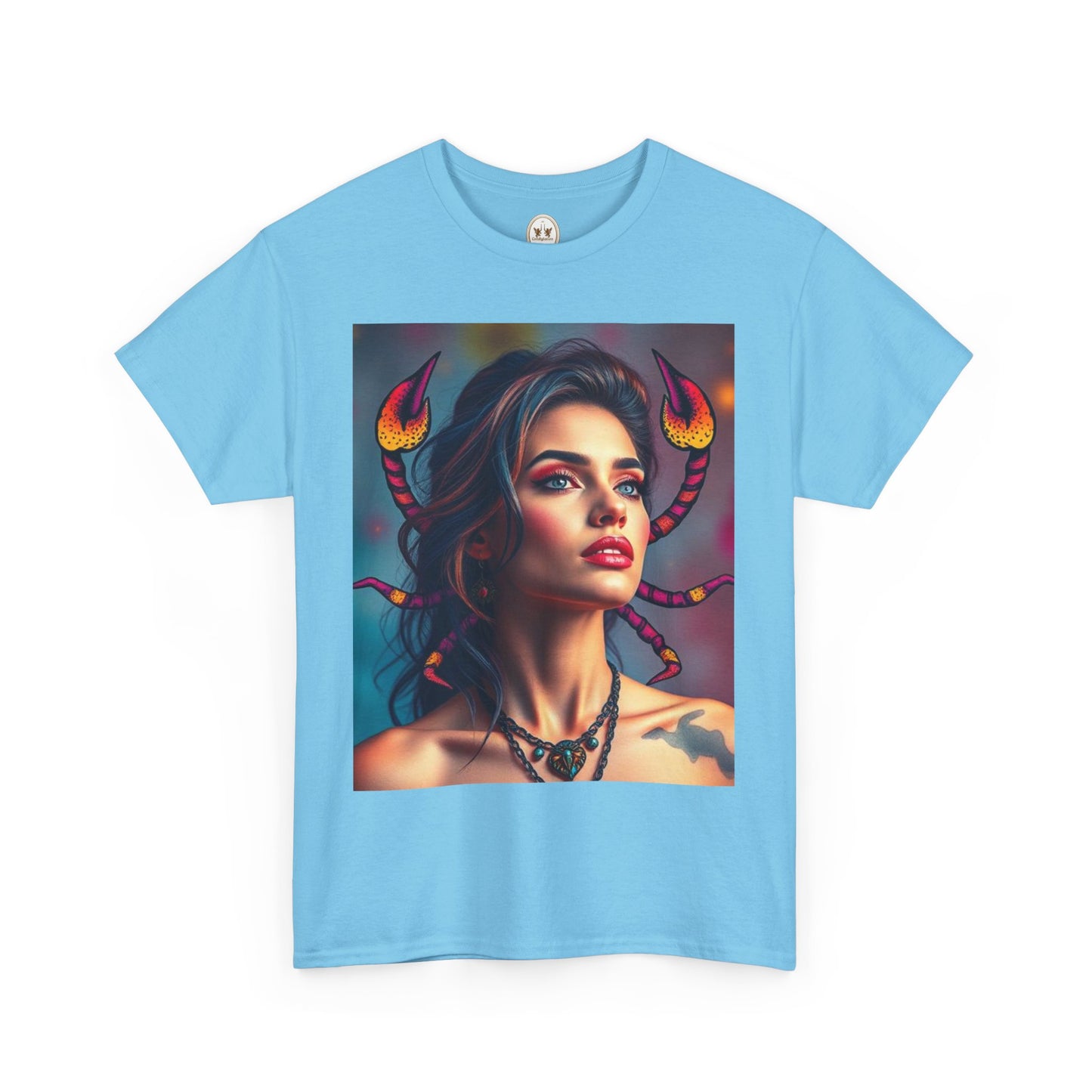 Unisex Heavy Cotton T-Shirt, Scorpio, Zodiac v2, Sexy Art