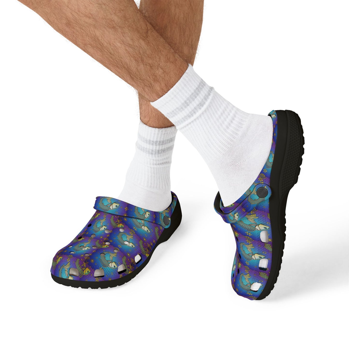 EVA Foam Rubber Shoes, (AOP), Pisces, Zodiac v2, Pattern