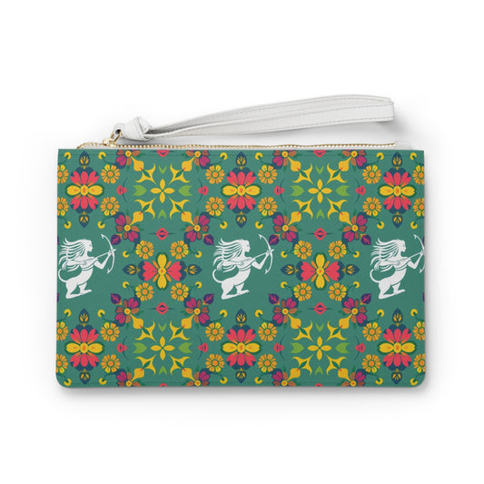 Clutch Bag, Sagittarius, Zodiac v4, Flower Pattern