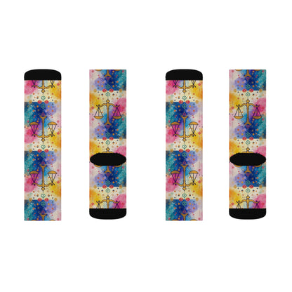 Sublimation Socks, Libra, Zodiac v2, Pattern