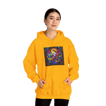 Unisex Heavy Blend™ Hooded Sweatshirt with glass Aquarius zodiac design