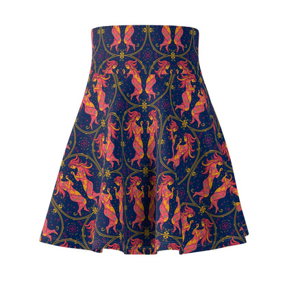 Women's Skater Skirt, (AOP), Gemini, Zodiac v3, Sexy Pattern