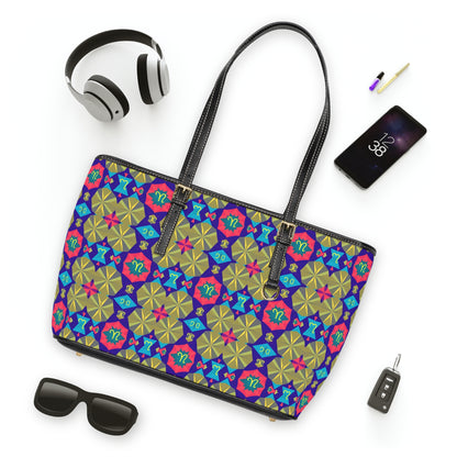 Leather Shoulder Bag, Aquarius, Zodiac v3, Shapes Pattern