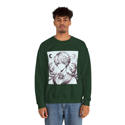 Unisex Heavy Blend™ Crewneck Sweatshirt,Two Moon, Cancer Zodiac Design