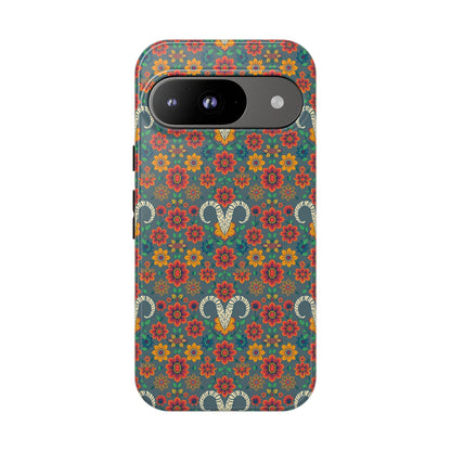 Tough Cases, Aries, Zodiac v3, Flower Pattern