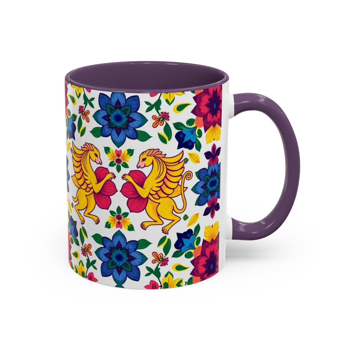 Accent Coffee Mug, Gemini, Zodiac, Flower Pattern, (11, 15oz)