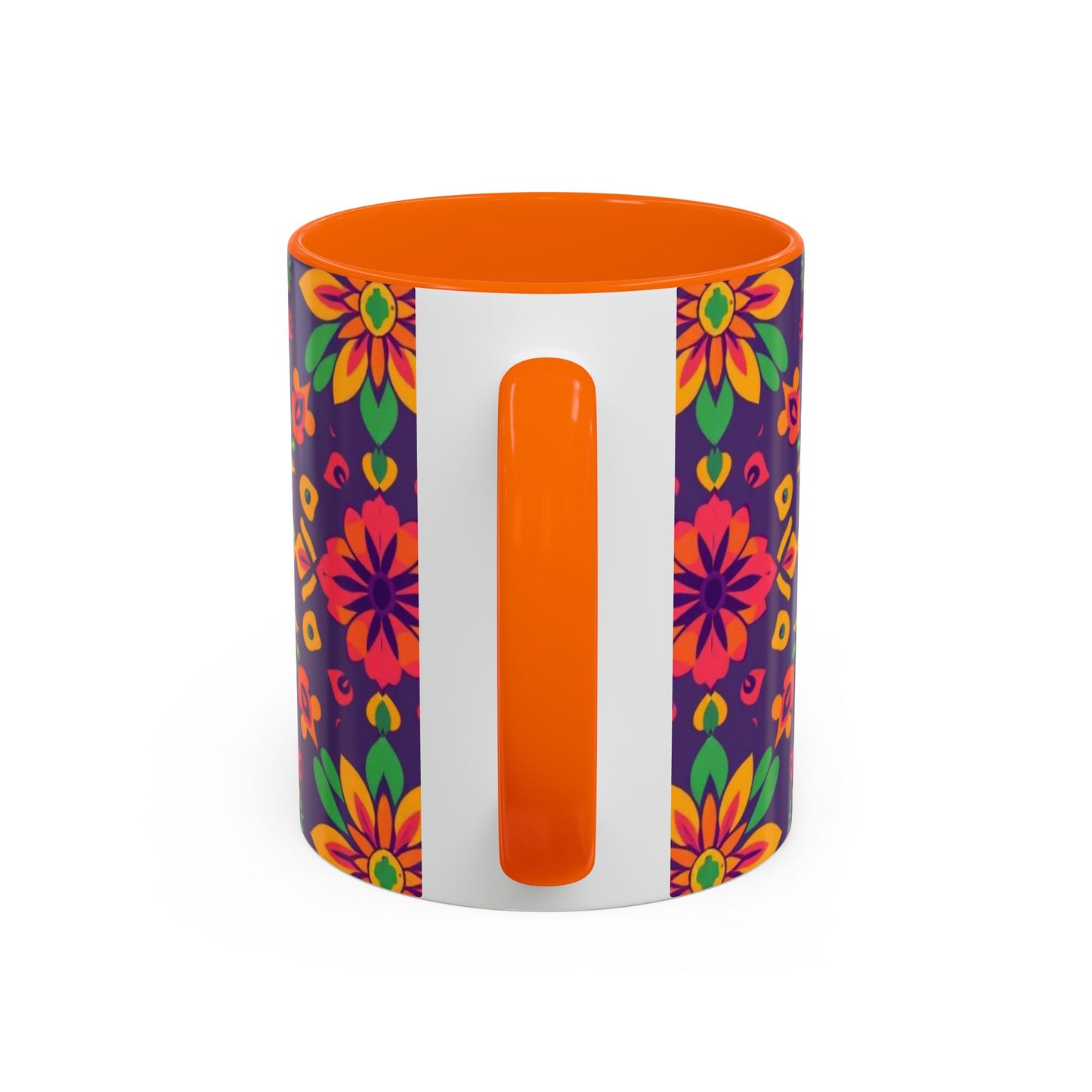Accent Coffee Mug, Aquarius, Zodiac v2, Flower Pattern, (11, 15oz)
