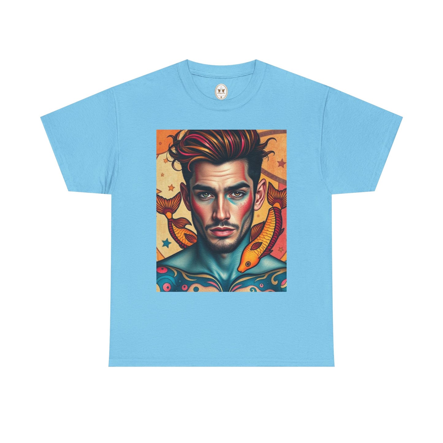 Unisex Heavy Cotton T-Shirt, Pisces, Zodiac v2, Sexy Art