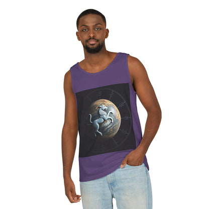 Unisex Garment-Dyed, Tank Top, Aquarius Design, Planet Animal, 100% Ringspun US cotton