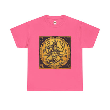 Unisex Heavy Cotton T-Shirt, Crab King v1, Cancer Zodiac Design