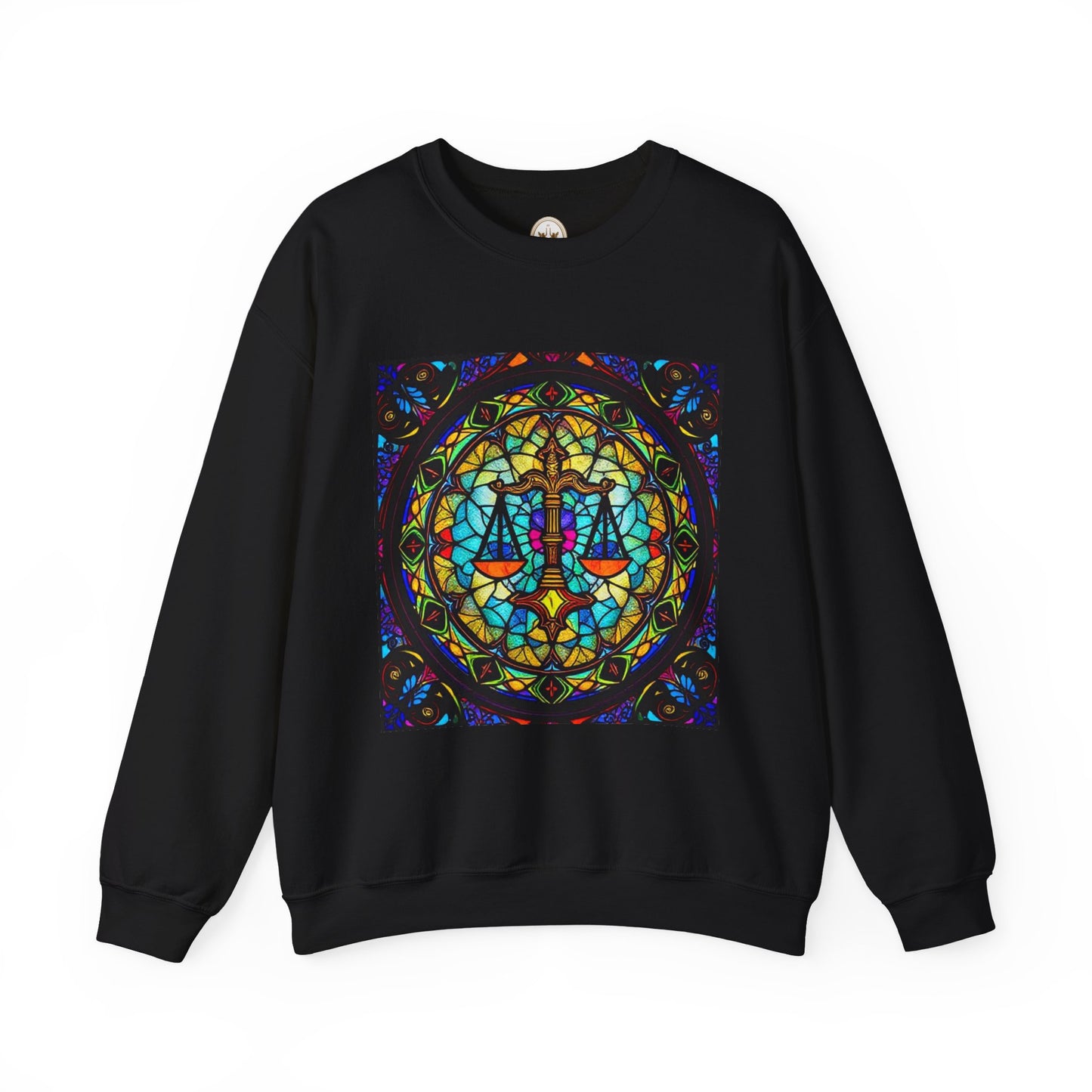 Unisex Heavy Blend™ Crewneck Sweatshirt, Glass, Libra Zodiac Design