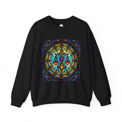 Unisex Heavy Blend™ Crewneck Sweatshirt, Glass, Libra Zodiac Design