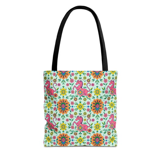 Tote Bag (AOP), Aquarius, Zodiac, Flower Pattern