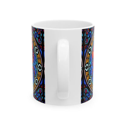 Ceramic Mug, (11oz, 15oz), Ceramic Coffee Mug, AOP, Glass Design, Cancer Zodiac