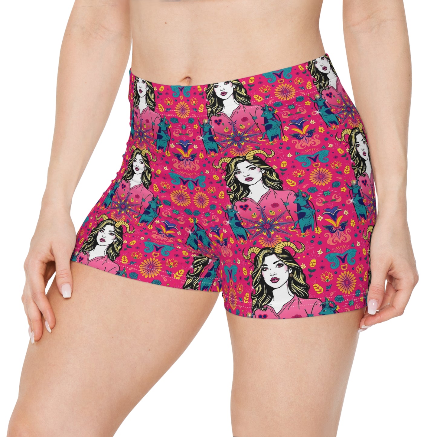 Women's Shorts, (AOP), Capricorn, Zodiac, Sexy Pattern