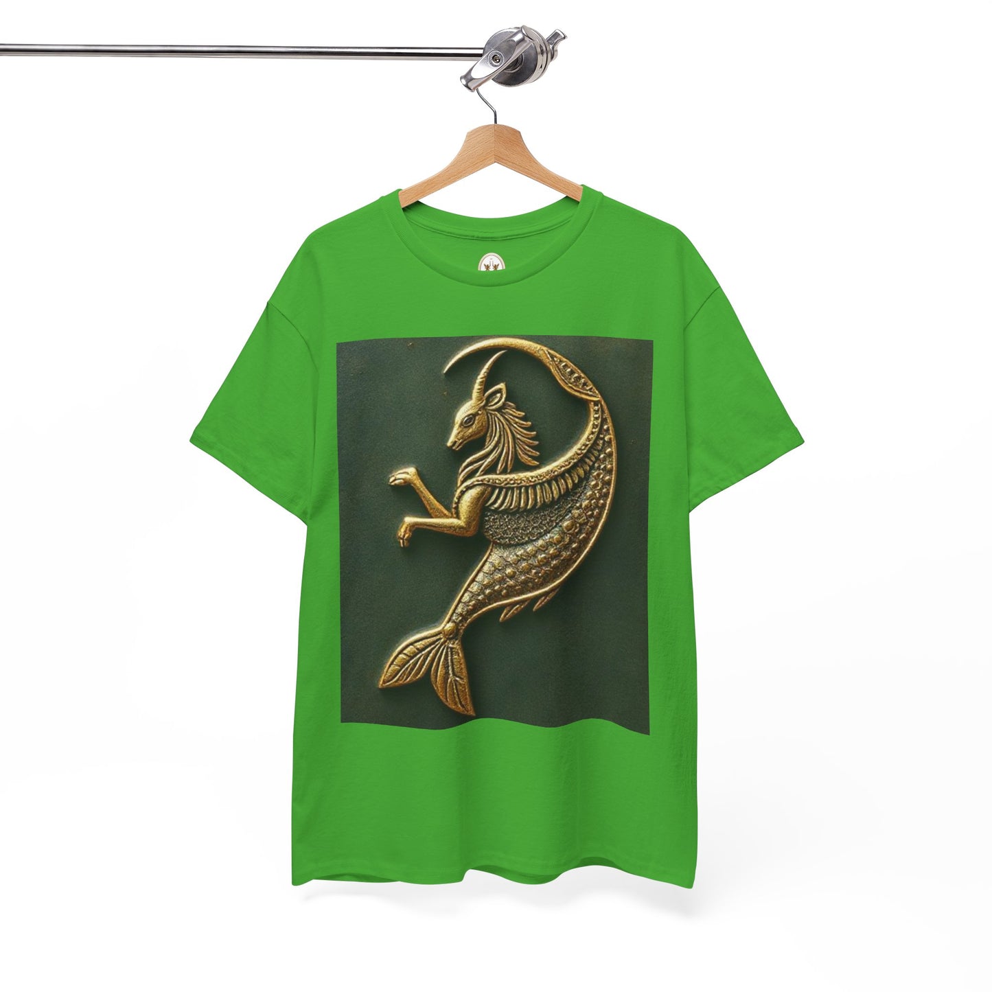 Unisex Heavy Cotton T-Shirt, Capricorn Animal v1, Symbol, Zodiac Design