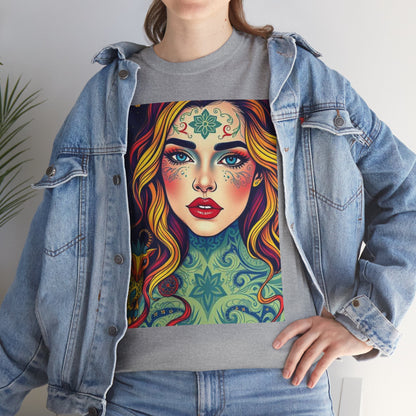 Unisex Heavy Cotton T-Shirt, Aquarius, Zodiac v2, Sexy Art