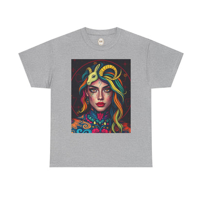 Unisex Heavy Cotton T-Shirt, Capricorn, Zodiac v2, Sexy Art
