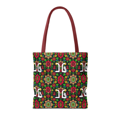 Tote Bag, (AOP), Gemini, Zodiac, Flower Pattern