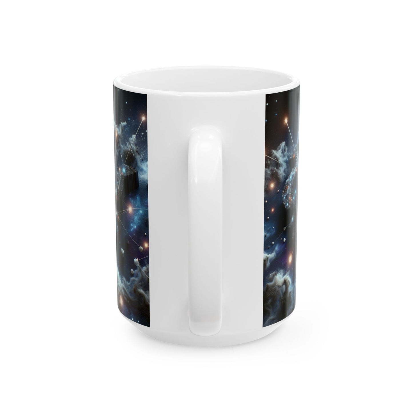 Ceramic Mug, (11oz, 15oz), Ceramic Coffee Mug, Space Bull, Smokey, Taurus Zodiac Design