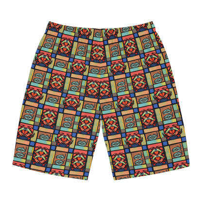 Men's Board Shorts, (AOP), Cancer, Zodiac, Shape Pattern