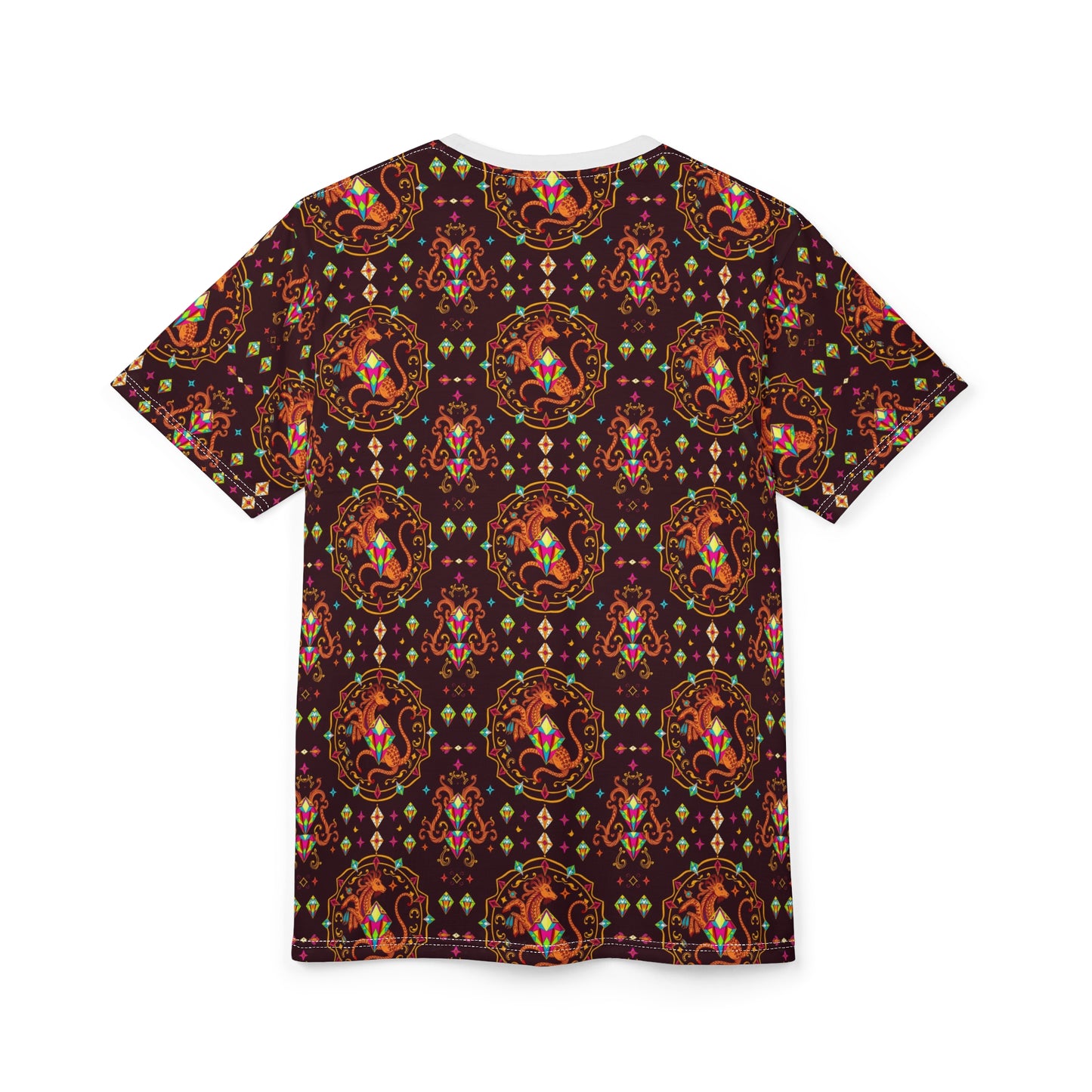 Unisex Cut & Sew T-Shirt, (AOP), Virgo, Zodiac v3, Jewels Pattern