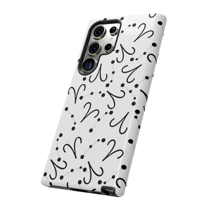 Tough Cases with the Aries Zodiac sign for iPhone, Samsung Galaxy, and Google Pixel devices