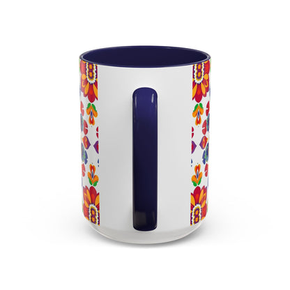 Accent Coffee Mug, Libra, Zodiac v1, Flower Pattern, (11, 15oz)