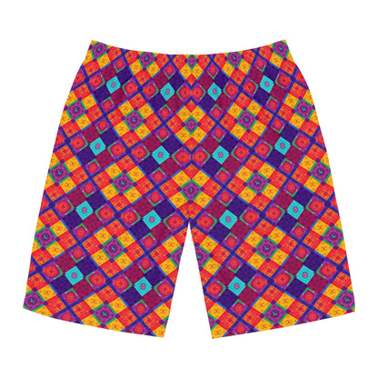 Men's Board Shorts, (AOP), Virgo, Zodiac, Shape Pattern