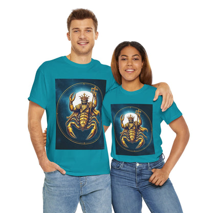 Unisex Heavy Cotton T-Shirt, Moon v1, Scorpio Zodiac Design