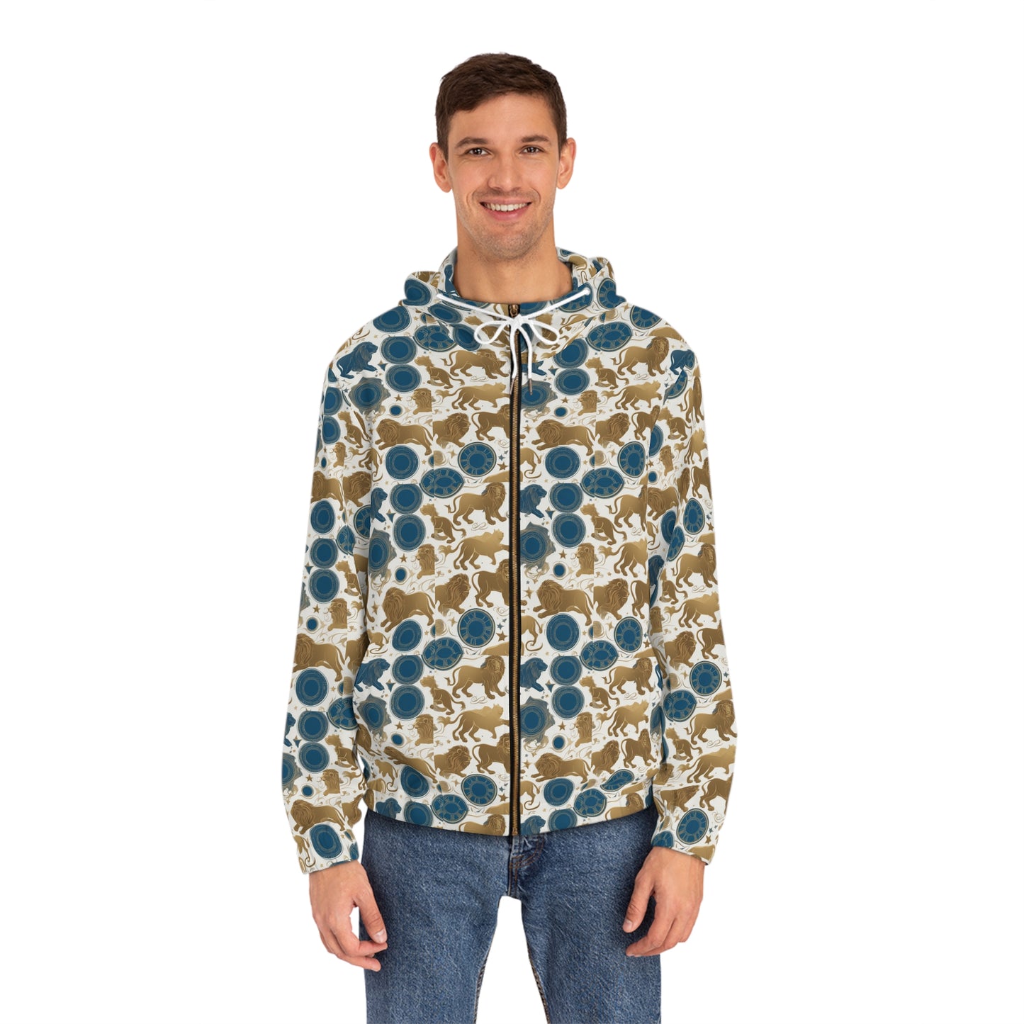 Full-Zip Hoodie (AOP), Leo, Zodiac v3, Pattern