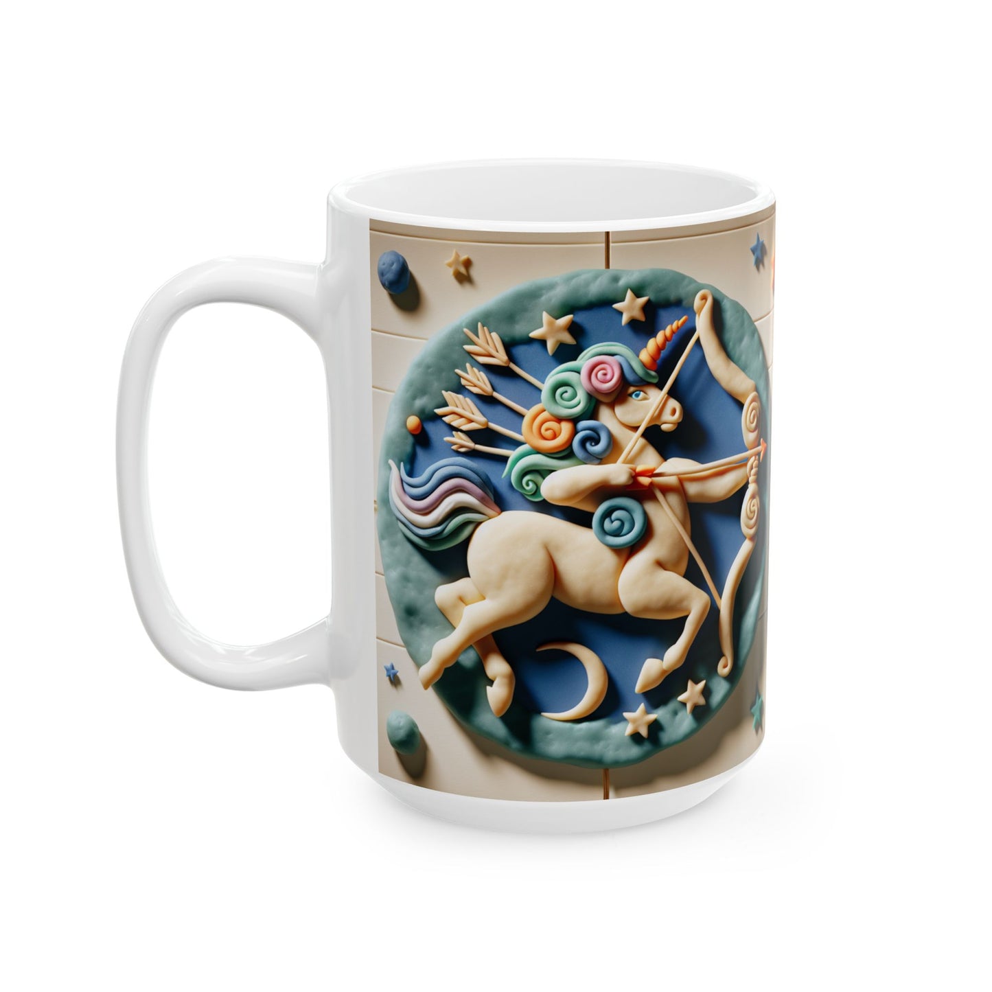 Ceramic Mug, (11oz, 15oz), Ceramic Coffee Mug, Colour Horse, Sagittarius Zodiac Design