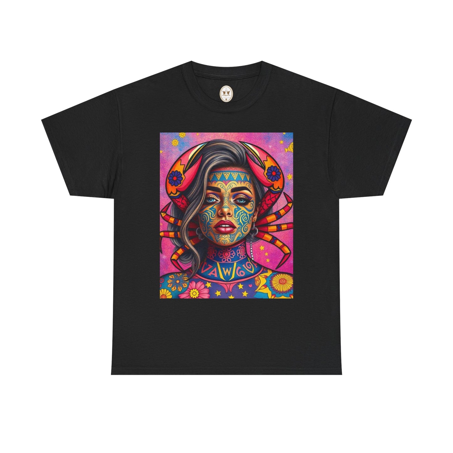 Unisex Heavy Cotton T-Shirt, Cancer, Zodiac v3, Sexy Art