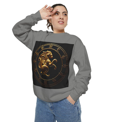 Garment-Dyed Sweatshirt, Unisex, Space Animal Design v1, Virgo