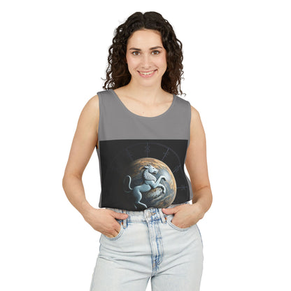 Unisex Garment-Dyed, Tank Top, Aquarius Design, Planet Animal, 100% Ringspun US cotton