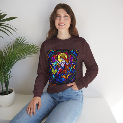 Unisex Heavy Blend™ Crewneck Sweatshirt, Glass 1, Aquarius Zodiac Design