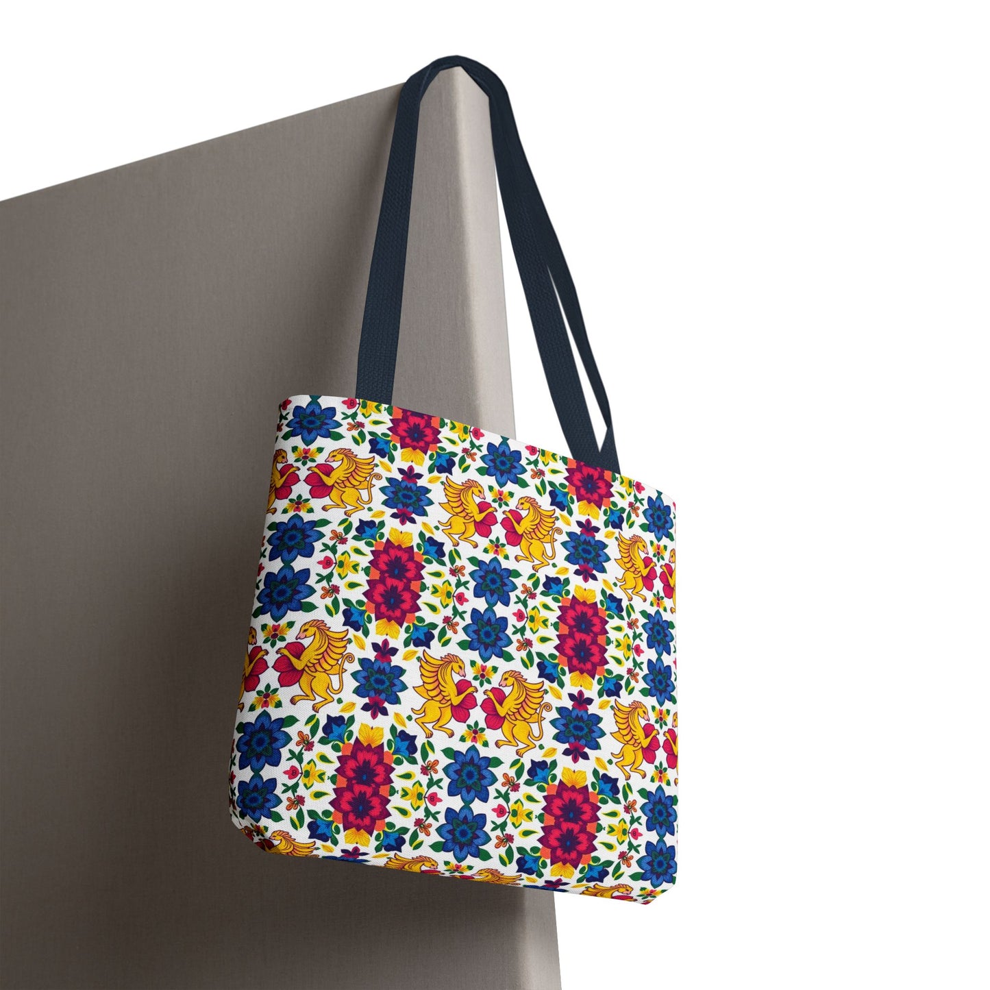 Tote Bag (AOP), Gemini, Zodiac, Flower Pattern