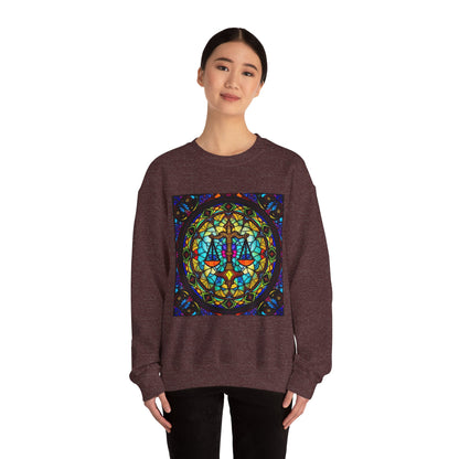 Unisex Heavy Blend™ Crewneck Sweatshirt, Glass, Libra Zodiac Design