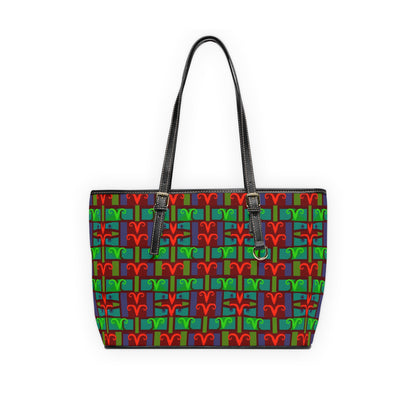 Leather Shoulder Bag, Aries, Zodiac v4, Shapes Pattern