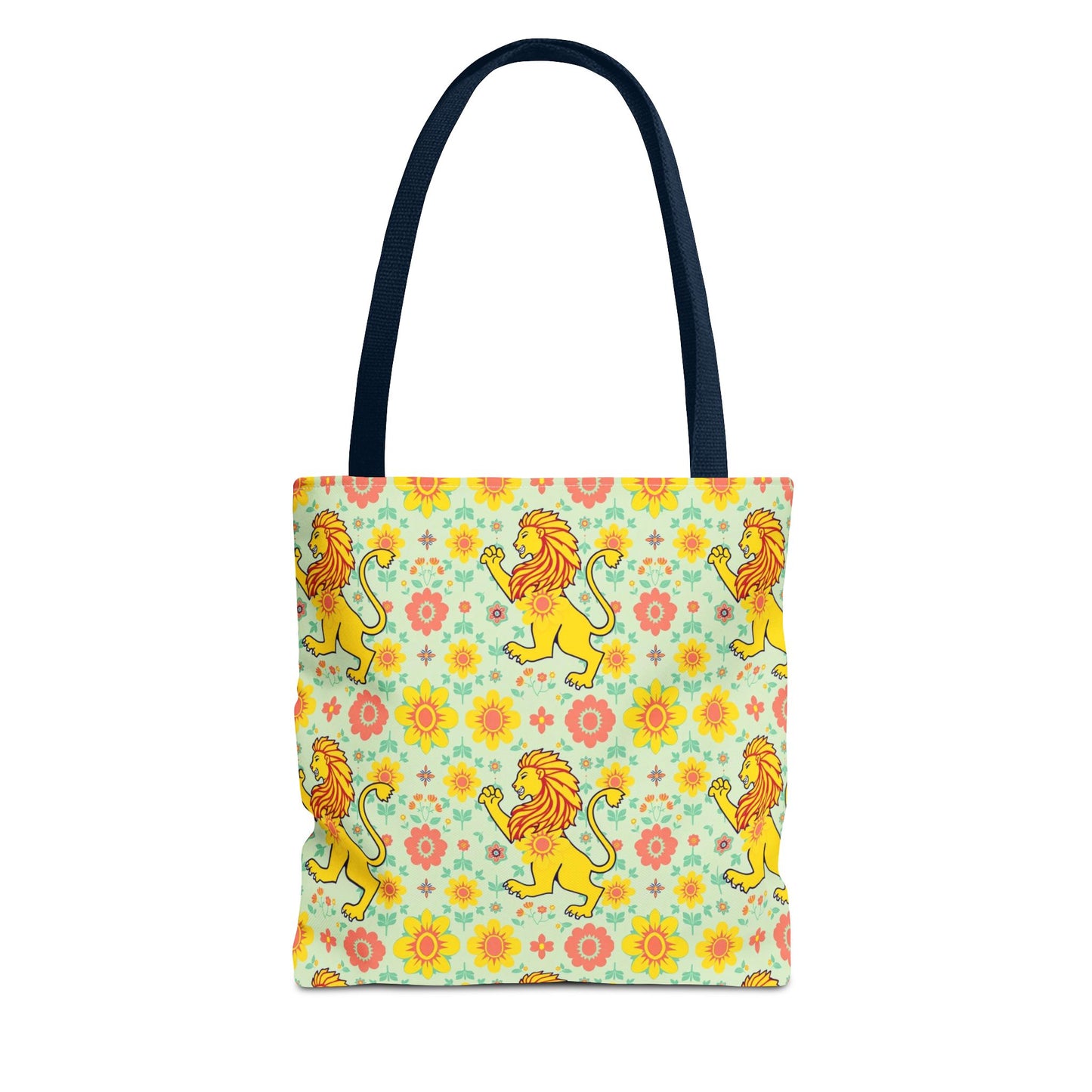 Tote Bag, (AOP), Leo, Zodiac v2, Flower Pattern