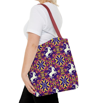 Tote Bag (AOP), Capricorn, Zodiac v2, Flower Pattern