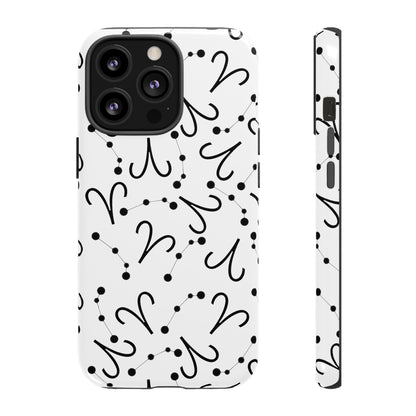 Tough Cases with the Aries Zodiac sign for iPhone, Samsung Galaxy, and Google Pixel devices