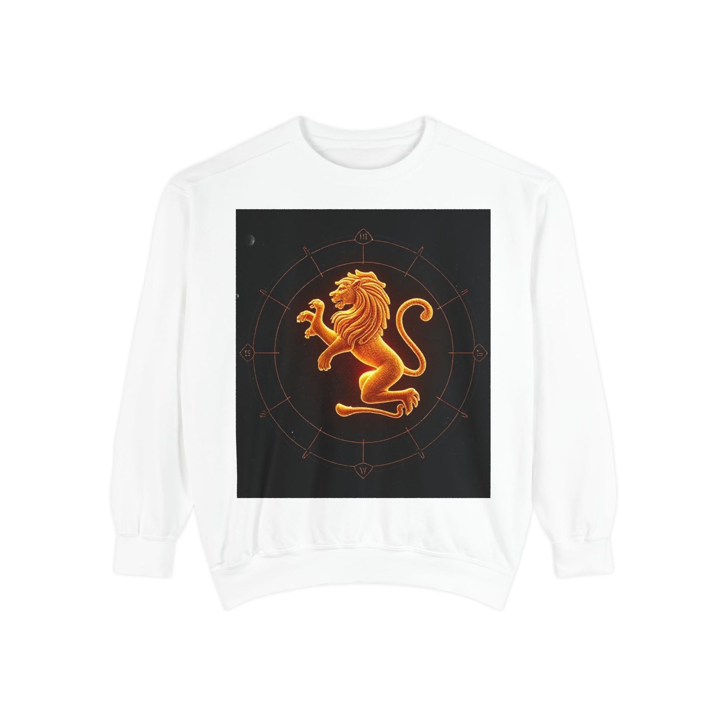 Garment-Dyed Sweatshirt, Unisex, Space Animal Design v1, Leo