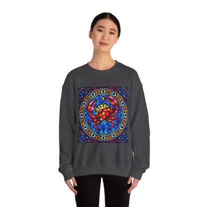 Unisex Heavy Blend™ Crewneck Sweatshirt, Glass 1, Cancer Zodiac Design
