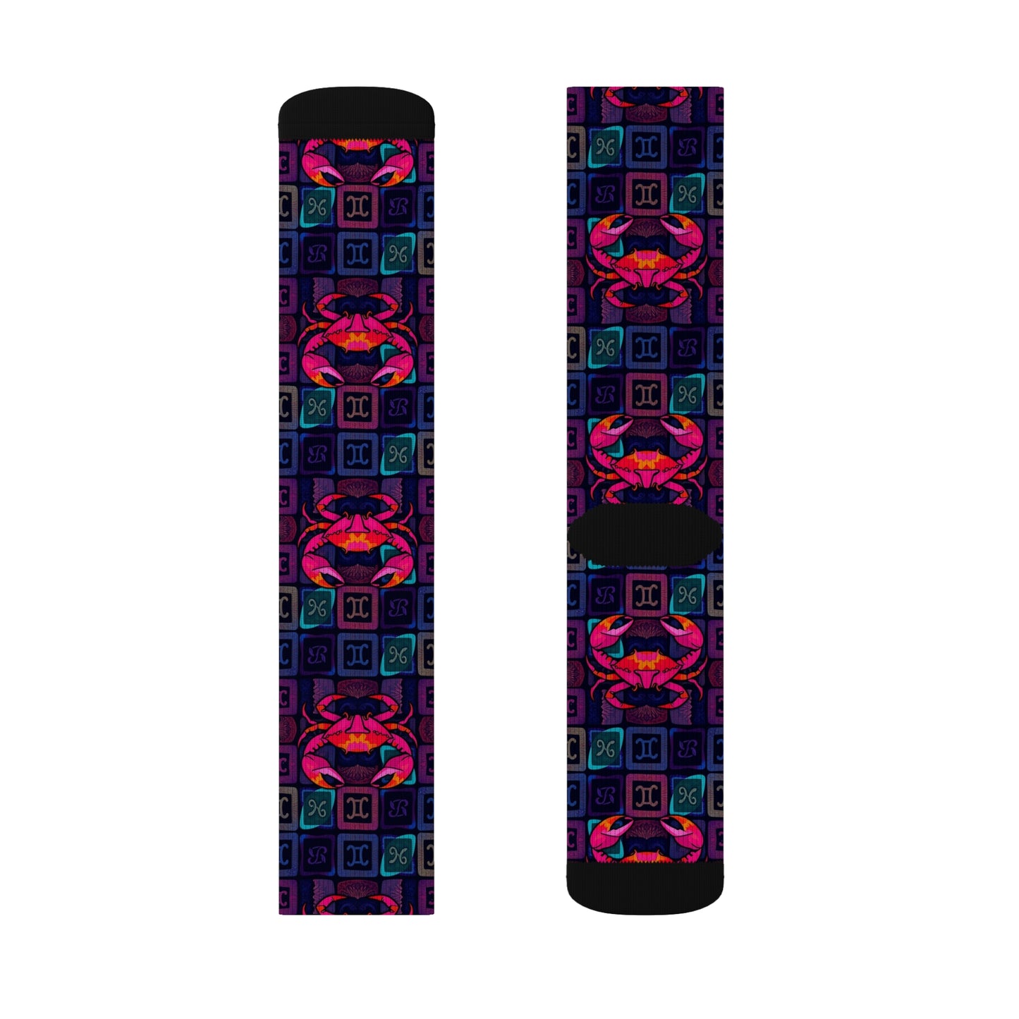 Sublimation Socks, Cancer, Zodiac v1, Shapes Pattern